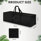 48 x 15 x 15 Inch, 176 L Extra Large Duffle Bag Camping Tent Storage Bag Heavy Duty Waterproof Sports Equipment Carrying Case for Tent Pole Travel Canopy Hammock Tripod Fishing Outdoor Moving