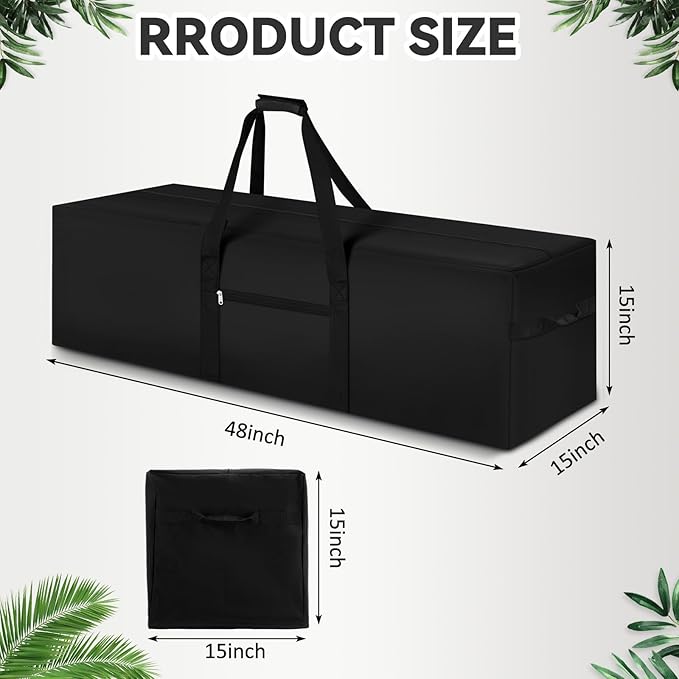 48 x 15 x 15 Inch, 176 L Extra Large Duffle Bag Camping Tent Storage Bag Heavy Duty Waterproof Sports Equipment Carrying Case for Tent Pole Travel Canopy Hammock Tripod Fishing Outdoor Moving