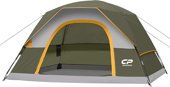 Tents for Camping 4 Person Tent Waterproof Windproof Double Layer Camping Tent, Easy Setup Dome Tent with Large Mesh Windows & Wider Door for Outdoor Camping & Hiking