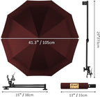 UPF 50+ Beach Umbrella with Adjustable Universal Clamp