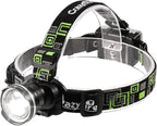 LED Headlamp, Super Bright Headlamp Headlight Flashlight, 3 Modes Zoomable Headlamps for Runing,Hiking,Camping,Fishing,Hunting(Black)