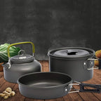 Camping Backpack Tableware Outdoor Cookware Pot Picnic Canteen Survival Hiking Military Boiler Frying Teapot Set Kettle yubin1993