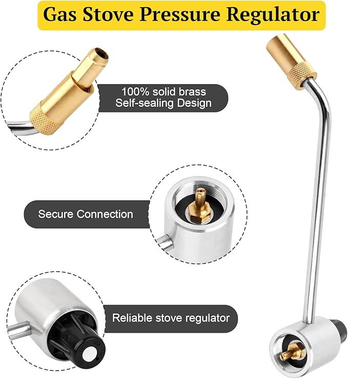 OJP 5430 Gas Stove Pressure Regulator Compatible with Most Coleman Stoves & Grills and Fold N Go Stoves, Camping Stove Propane Adapter with Regulator for Maintains Stable Propane Gas Pressure