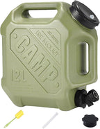 ASIEIT 3.2 Gallon Water Jug with Spigot, Portable Water Tank BPA Free, Leak-Proof Water Containers for Camping Water Storage Containers for Emergency Outdoor Hiking Picnic, Green/Black/Yellow