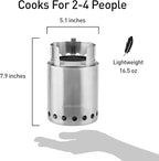 Solo Stove Titan Camping Stove Portable Stove for Backpacking and Outdoor Cooking Great Stainless Steel Camping Backpacking Stove Compact Wood Stove Design-No Batteries or Liquid Fuel Canisters Needed