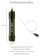 Tentock Portable Water Filter Straw for Camping & Survival, 0.01 Micron Personal Water Purifier with Syringe for Backpacking & Emergency, 2000L Capacity