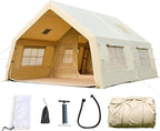 YOLENY Inflatable Tents for Camping, 6-12 Person Blow Up Tent with TPU Skylight, Canopy, Mesh Windows, Stove Jack & Pump, 4 Season Large Inflatable Tent, Waterproof & Windproof