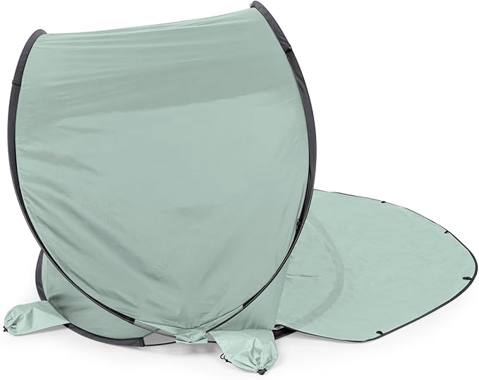 Picnic TIME Manta Portable Beach Tent, Fully-Assembled Pop Up Tent, Beach Shade and Sun Shelter, Instant Outdoor Shade with Carrying Bag for Outdoors and UPF50+ UV Protection, (Light Green)
