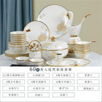 Tableware Set Chinese Household 60 Piece Ceramic Bowl and Dish Set