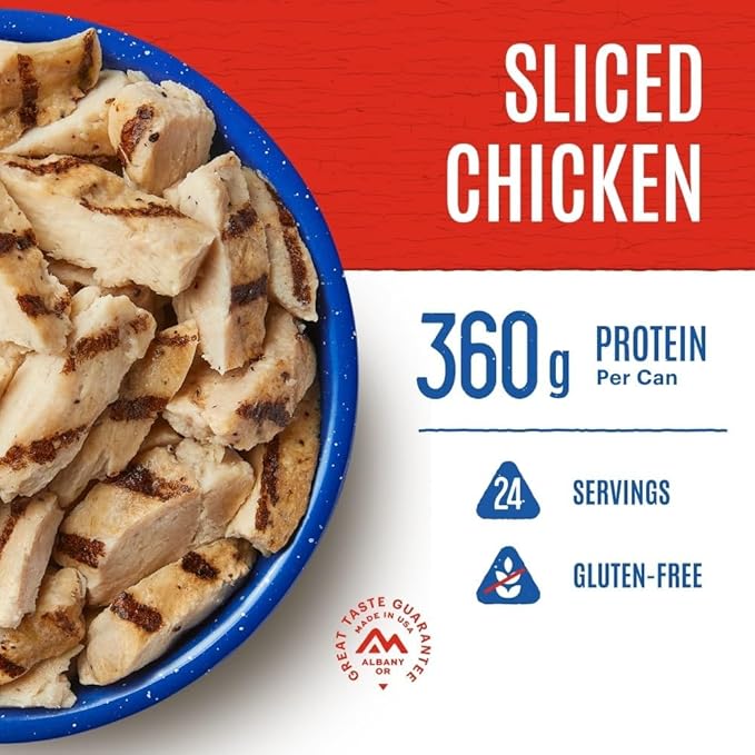 Mountain House Freeze-Dried Grilled Sliced Chicken White Meat #10 Can – 144 Total Servings (6 Cans, 24 Servings Each) – Fully Cooked, Ready-to-Eat Emergency Survival Canned Food – High Protein Long-Term Storage Meal for Camping, Hiking, Backpacking & H...
