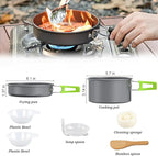 aiGear Camping Cooking Set Cookware Mess Kit with Storage Bag Pot Pan Set Camping Accessories for Outdoor Camping Hiking Picnic Portable and Lightweight Aluminum
