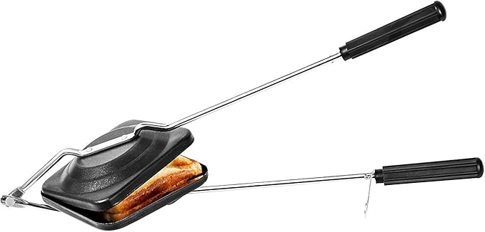 Gas Sandwich Maker – Grill Toaster Pan for Hot Sandwiches – Non-Electric, Easy-to-Use Kitchen Toaster,Color Black