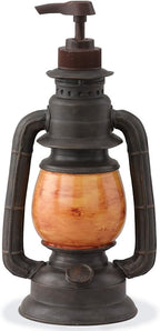 Park Designs Camping Lantern Soap Dispenser | Rustic Farmhouse Bathroom & Kitchen Pump | Refillable Lotion, Hand Wash or Dish Liquid Container | Decorative Resin Accent 9" Tall