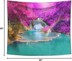 DANNI Forest Waterfall Tapestry Wall Hanging Sandy Beach Picnic Rug Camping Tent Sleeping Pad Home Decor Bedspread Sheet Wall Cloth (80x68inch,3)