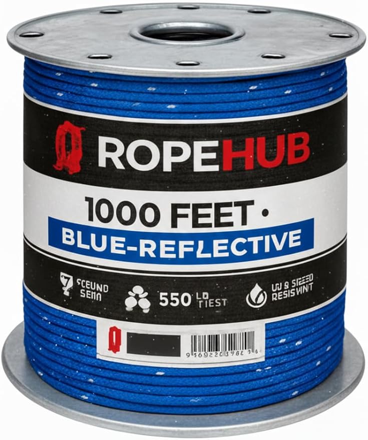 RopeHub 550 Paracord – 7 Strand Core Nylon Parachute Cord, 550 lb Test – Durable Utility Cord for Camping, Survival, DIY, Gear, Tents, Tarps – Multiple Colors & Lengths
