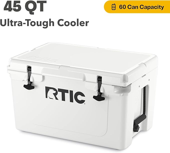 RTIC Ultra-Tough Cooler Hard Insulated Portable Ice Chest Box for Beach, Drink, Beverage, Camping, Picnic, Fishing, Boat, Barbecue