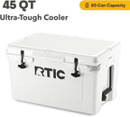 RTIC Ultra-Tough Cooler Hard Insulated Portable Ice Chest Box for Beach, Drink, Beverage, Camping, Picnic, Fishing, Boat, Barbecue