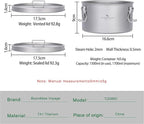 Boundless Voyage Titanium Sealed Lunch Box with Leak-Proof Lid Camping Cookware Lightweight Outdoor Cooking Pot for Backpacking Hiking Picnic & Travel Food Container (Ti2086C/1.5L)