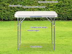 2.0 Ft Folding Portable Camping Table Small Folding Portable Camping Table, Adjustable Height, Outdoor Waterproof Aluminum Lightweight Suitcase Table for Picnic, BBQ, Beach, Dining
