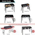 Patio Stove Cover for Camp Chef 3-Burner - Waterproof Outdoor BBQ Stove Cover, 43 Inch - Fits DB90D, PRO90, SPG90B, TB90LW, TB90LWG, TB90LWG15