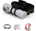 LED Rechargeable Headlamp for Adults - Hard Hat Light Running Head Lamp with Red Light, Magnet, 180° Tilt, 7 Modes, Detachable Flashlight & Headband, Outdoor, Emergency 1PC, Silver