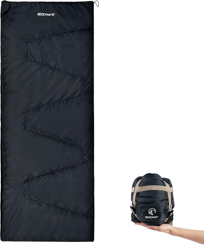 REDCAMP Ultra Lightweight Sleeping Bag for Backpacking, Hiking, Comfort for Adults Warm Weather, with Compression Sack