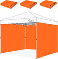 Sidewalls for 10x10 Pop Up Canopy, 210D Polyester Waterproof Canopy Sidewalls with UV Protection, Sunwall Only (Orange, 10 * 10ft 3PCS)