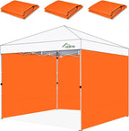 Sidewalls for 10x10 Pop Up Canopy, 210D Polyester Waterproof Canopy Sidewalls with UV Protection, Sunwall Only (Orange, 10 * 10ft 3PCS)