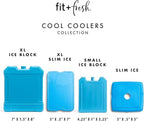 Cool Coolers by Fit + Fresh, XL Cooler Ice Block, Large and Powerful Ice Pack, Perfect for Insulated Cooler, Beach Bag, Backpack Cooler & Travel, 1PK, Blue