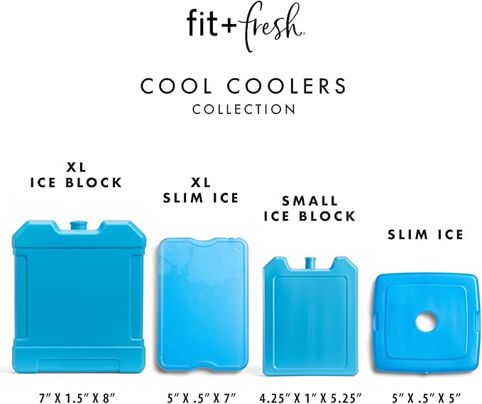 Cool Coolers by Fit + Fresh, XL Cooler Ice Block, Large and Powerful Ice Pack, Perfect for Insulated Cooler, Beach Bag, Backpack Cooler & Travel, 1PK, Blue