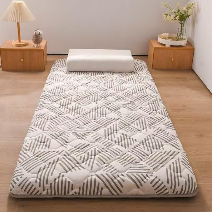 Single Double Floor Mattress, Soft Futon Portable Roll Up Folding Sleeping Pad for Home Camping Sofa Dormitory Multiple Sizes.