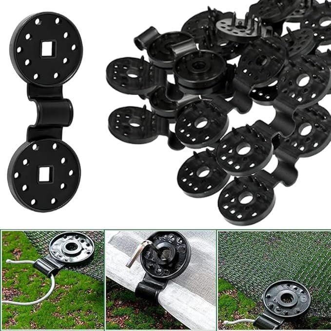Shade Cloth Heavy Duty Lock Grip, 100 Pcs Shade Cloth Plastic Clips Windproof Awning Clamp Grip, Greenhouse Shade Cloth Fix Clamp Tent Clips Accessory for Garden Netting Sun Shade Net (Black-100 Pcs)