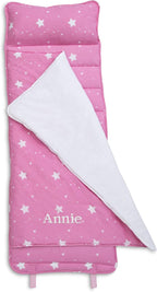 Delta Children Nap Mat - Includes Pillow & Blanket for Toddlers and Kids; Features Carry Handle w/Strap Closure and Name Tag; Rollup Design is Ideal for Preschool and Daycare; Personalization Optional