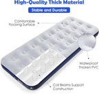 Camping Air Mattress Inflatable Air Bed Flocked Surface Travel Bed Sleeping Pad Air Bed for Outdoor Camping Tent Guest Travelling(2 PCS)