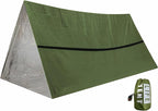 Emergency Survival Tent. 2-Person Tube Shelter Waterproof & Windproof Reusable Thermal Blanket Compact,Lightweight Includes SOS Whistle Perfect for Camping, Hiking, and Emergencies.