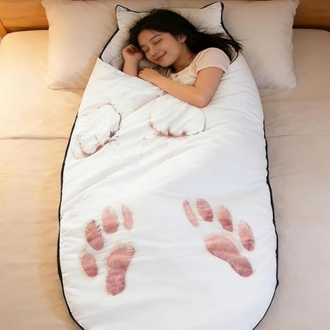 Cat Sleeping Bag - 2026 New Large Cat Shaped Plush Sleeping Bag for Adults, Adult-Size Wearable Washable Warm Blanket for Camping and Home Lounging