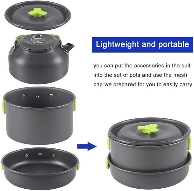 Camping Cookware Kit Cooking Set Travel Tableware Tourism Equipment for Outdoor Hiking Picnic