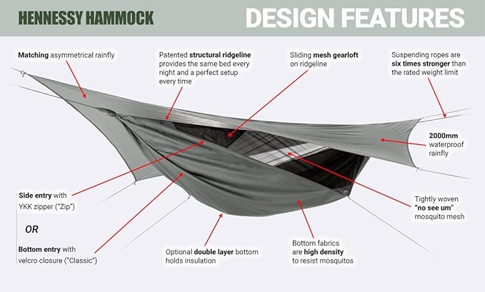 Hennessy Hammock - Explorer Deluxe Classic XL - Built Tough for Emergency Services