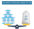 6 Pack Reusable Ice Bags for Cooler 5lb Cooler Ice Cube Bag with Sealed Sliding Handle, Long Lasting Cold Dry Freezer Packs Leakproof Ice Bag for Camping, Hiking, Fishing and Drinks(11 x 14)