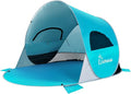 Wolfwise Pop up Beach Tent Sun Shelter with UPF50+ UV Protection, Instant Easy Setup Popup Beach Shade Canopy for 3 Person, Portable & Foldable with Carring Bag, 87 ×57×47 in, Blue
