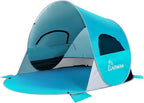 Wolfwise Pop up Beach Tent Sun Shelter with UPF50+ UV Protection, Instant Easy Setup Popup Beach Shade Canopy for 3 Person, Portable & Foldable with Carring Bag, 87 ×57×47 in, Blue