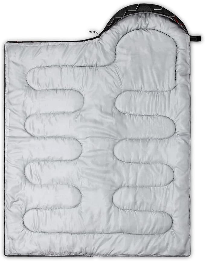 QOOMO Camping Sleeping Bags,3 Season Warm & Cool Weather,Lightweight,Waterproof Sleeping Bags for Adults & Kids,Traveling,and Outdoors,Camping Gear Equipment