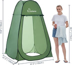 Wolfwise Pop Up Shower Tent, Portable Instant Changing Tent with Ventilation Window & Carry Bag, Privacy Bathroom Toilet for Beach, Camping & Outdoor, Width 47 ", Height 75 ", Green