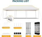 Hoteel 10x30 Pop Up Canopy Tent Heavy Duty Without Sidewalls, Waterproof Party Tent, Easy Set-up Commercial Instant Tents with Roller Bag & Sandbags, Hexagonal Leg (1-Year Warranty)