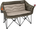 Oversized Double Camping Chair for Adults - Heavy Duty Folding Loveseat Support 700 lbs, Extra Wide 2 Person Camping Couch with Thick Padding, Cup Holders & Storage Bag, Green