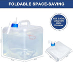 4 Pack Collapsible Water Jug for Camping, Foldable Water Storage Containers with Spigot, BPA Free Water Tank, Large Camping Water Dispenser for Emergency,Survival Kit (2.6 Gallon)