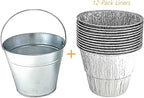 Firsgrill Replacement for Camp Chef, Traeger, Pit Boss drip pan Grease Bucket and 12-Pack Liners foil Tray for Mostly Wood Pellet Grills