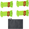 4 Pieces Tent Cords Reflective Guy Lines Heavy Duty Outdoor Climbing Ropes Lightweight Drawstring Bag Supplies for Hiking Travel Camping Backpacking S, Green