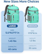 Cooler Backpack Insulated Waterproof,30/45 Cans Backpack Coolers Leakproof Lunch Backpack for Men Women Portable Soft Cooler Bag for Beach Camping Trave Picnic