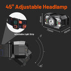 3 Pack Headlamp Flashlight,LED Rechargeable Head Lamps with Motion Sensor,Waterproof Super Bright Headlight for Outdoor Camping